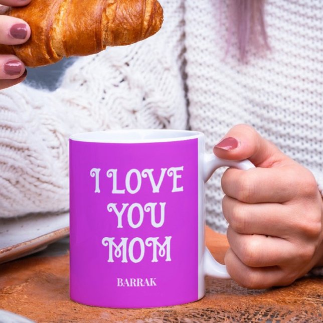 Mug with text "I Love You Mum" and custom name  (Creator Uploaded)