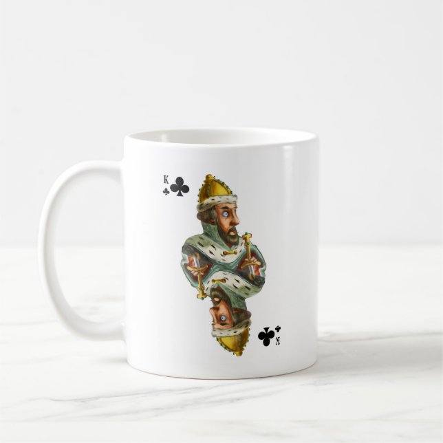 Mug with the image of the card king of the cross (Left)