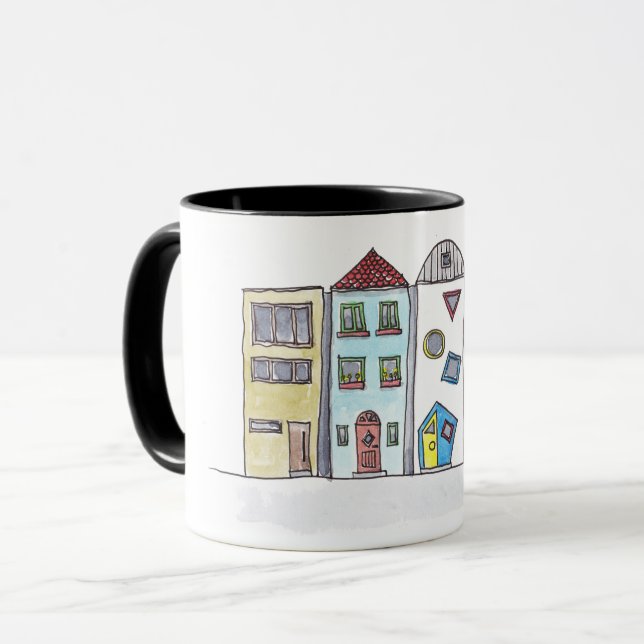 Mug with townhouses (Front Left)