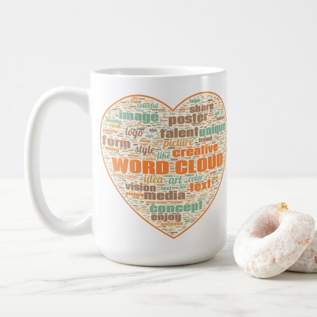 Mug with Two Prints - Word Cloud (With Donut)
