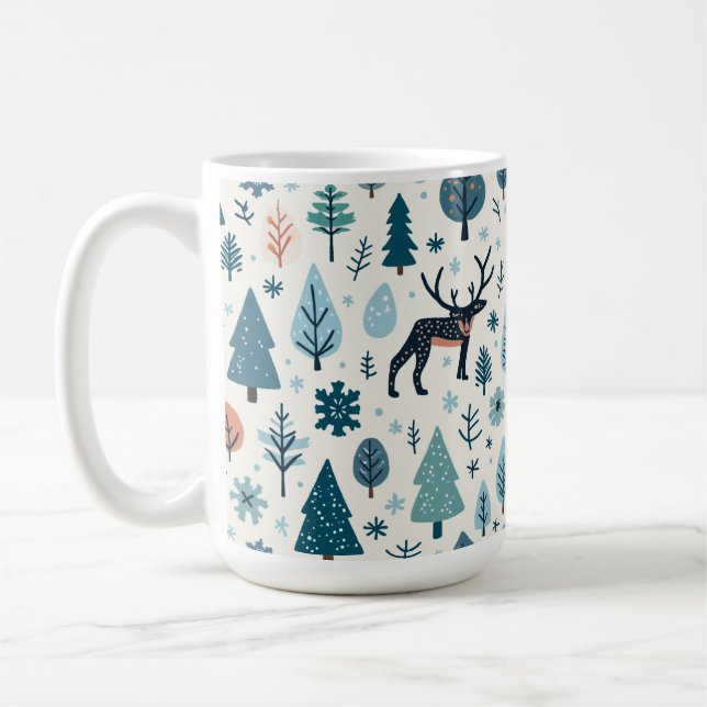 mug with winter reindeer (Left)