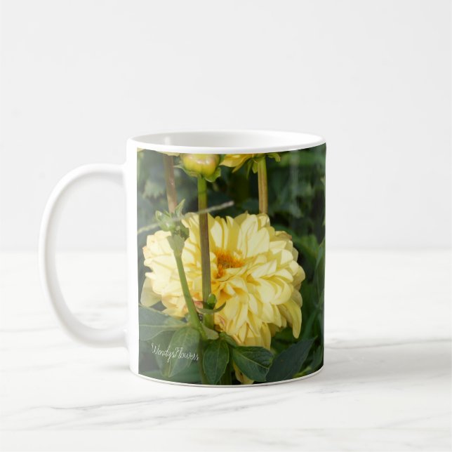 Mug with yellow dahlias (Left)