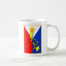 Mug with Yellow Philippine Map on Philippine Flag