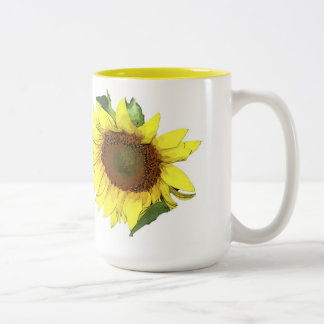 Mug Yellow sunflower mug with yellow interior