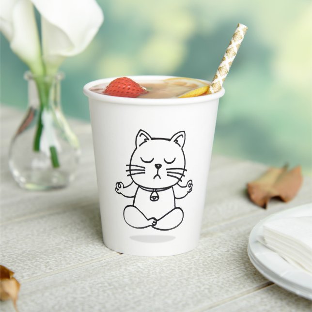 Mug yoga cat paper cups (Insitu)