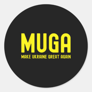 Muga Make Ukraine Great Again Ukrainian Funny Sayi Classic Round Sticker