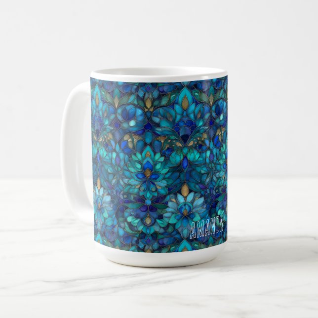 MugCustomizable Stained Glass Pattern  Coffee Mug (Front Left)