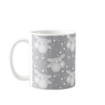 Mugg with Christmas tree balls, grey