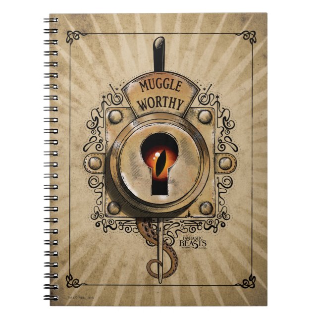 MUGGLE WORTHY™ Lock Spiral Notebook (Front)