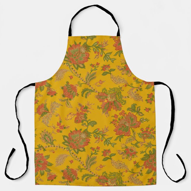 mughal art motifs and borders textile digital ethn apron (Front)