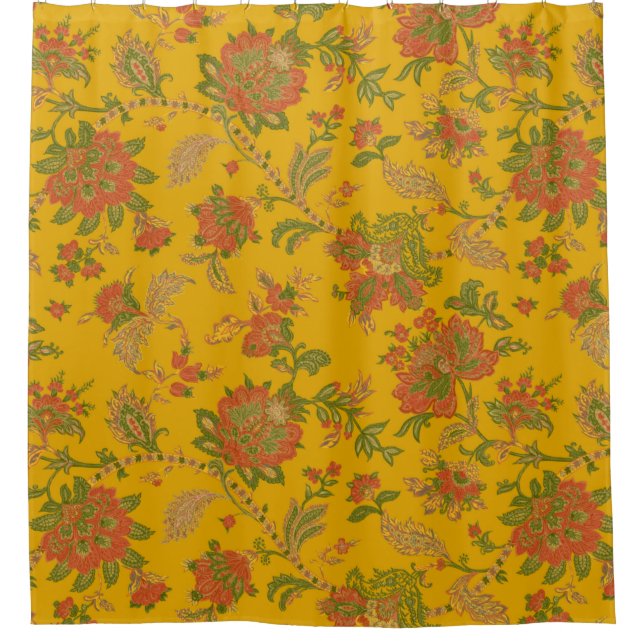 mughal art motifs and borders textile digital ethn shower curtain (Front)