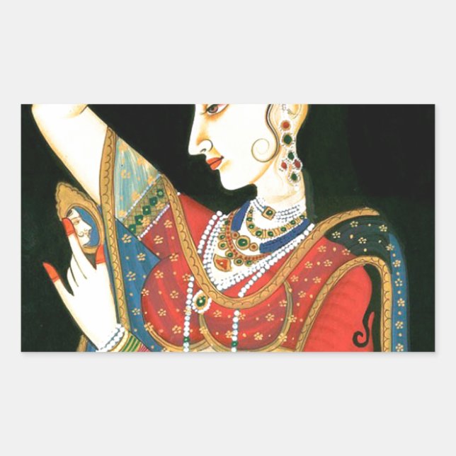 Mughal art rectangular sticker (Front)