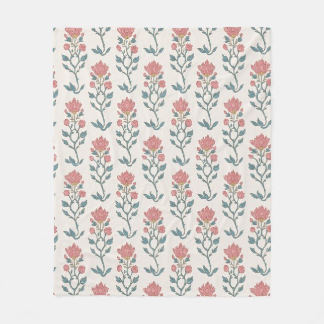 Mughal Floral Butta Fleece Blanket (Front)