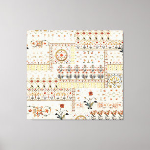 Mughal Floral Paisley: Ethnic Digital Elegance. Canvas Print