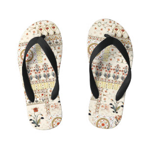 Mughal Floral Paisley: Ethnic Digital Elegance. Kid's Jandals