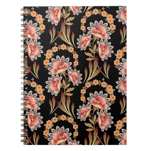 mughal flower motif pattern notebook (Front)