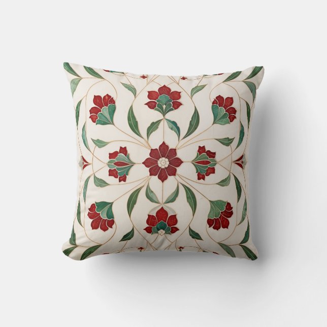 Mughal Flowers Pattern Cushion (Front)