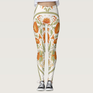 Mughal Motif Fantasy Flowers Pattern Leggings