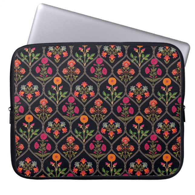 mughal motif Kani Look ornament pattern multi colo Laptop Sleeve (Front)