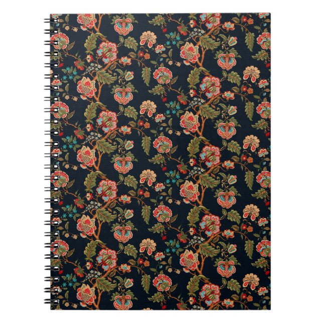 mughal motif ornament pattern multi colour backgro notebook (Front)