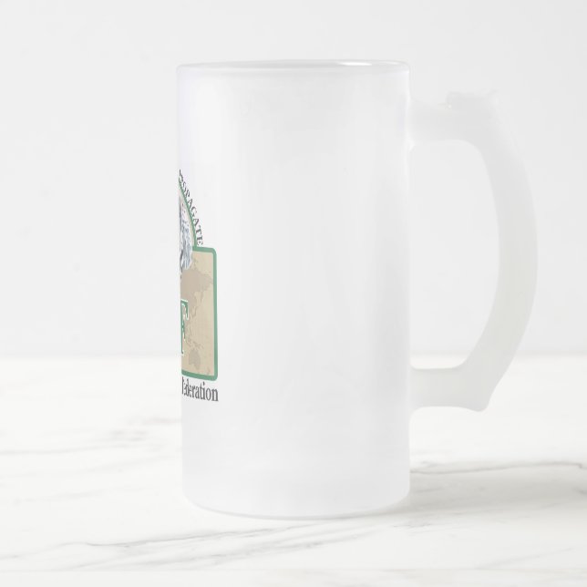 Mugs-centre logo frosted glass beer mug (Right)