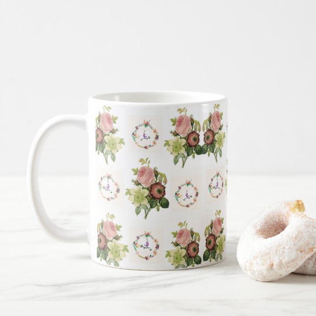 mugs flowers (With Donut)