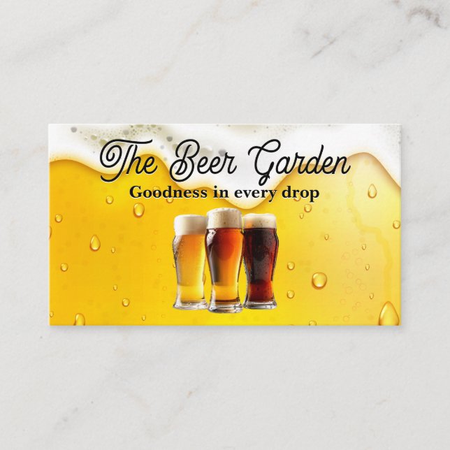Mugs of Foamy Beer | Brew Business Card (Front)