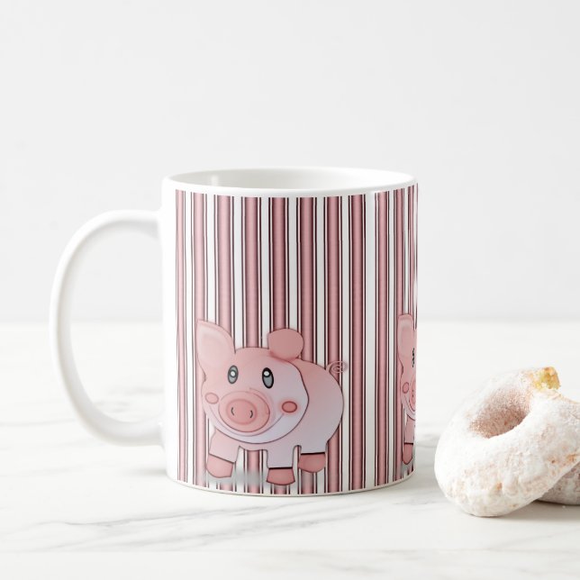 mugs pink pigs (With Donut)