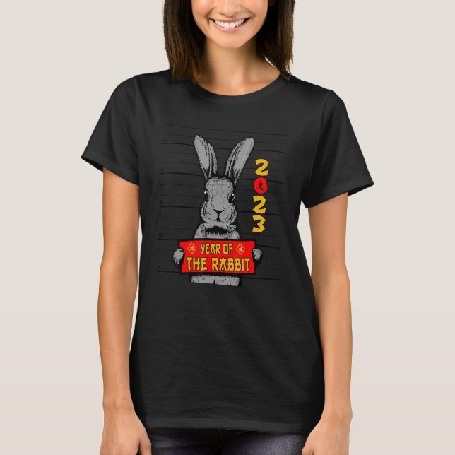 Mugshot Chinese New Year Of The Rabbit Lunar Zodia T-Shirt (Front)