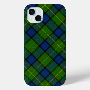 Muir Moore tartan green blue plaid iPhone 15 Mini Case