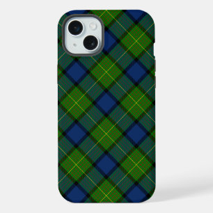 Muir Moore tartan green blue plaid iPhone 15 Plus Case