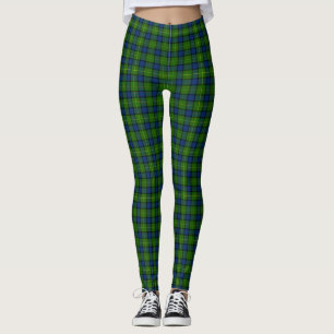 Muir Moore tartan green blue plaid Leggings