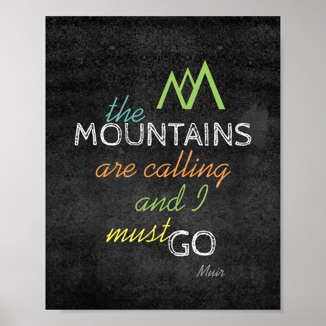 Muir quote poster the mountains are calling (Front)