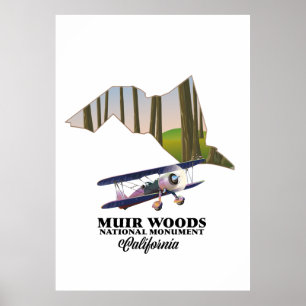 Muir Woods National Monument map travel poster. Poster