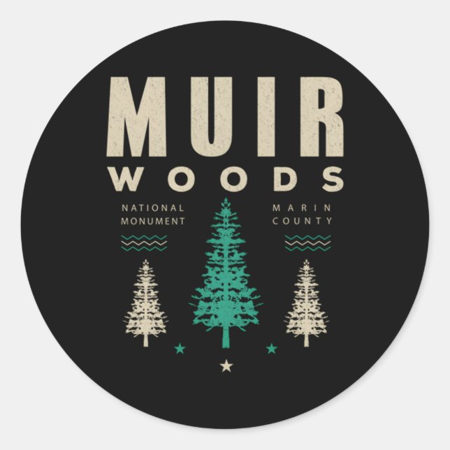Muir Woods National Park Hiking Camg Swea Classic Round Sticker (Front)