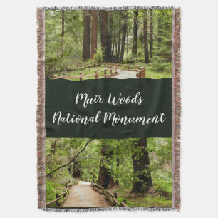 Muir Woods Path II Nature Photography Throw Blanket