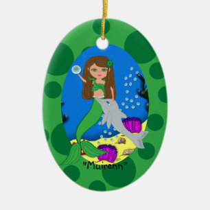 Muirenn Green Mermaid Ornament