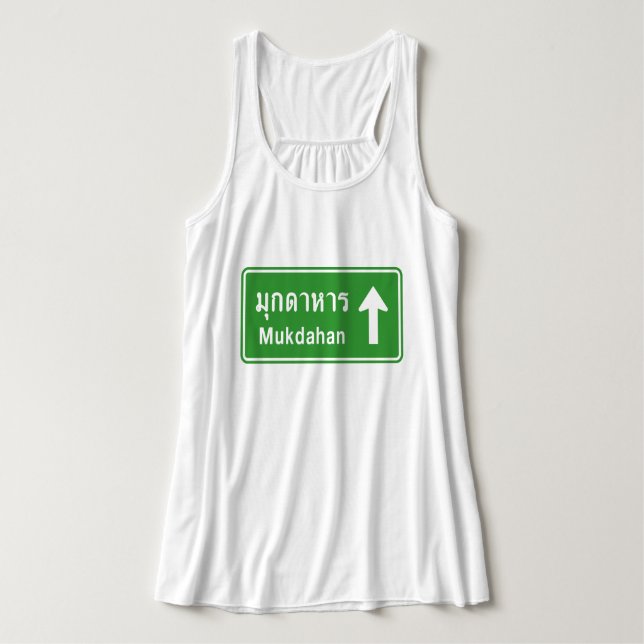 Mukdahan Ahead ⚠ Thai Highway Traffic Sign ⚠ Singlet (Design Front)