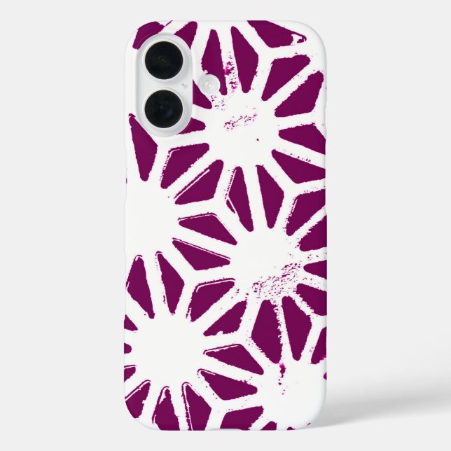 Mulberry and white geometric pattern Case-Mate iPhone case (Back)