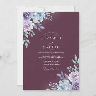Mulberry Atmospheric Winter Wedding Invitation