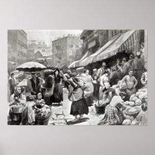 Mulberry Bend Italian Colony in New York Poster