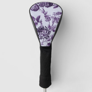 Mulberry Blue Purple Floral Toile No.2 Golf Head Cover