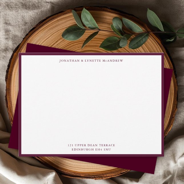Mulberry Classic Border Flat Note Card (Creator Uploaded)