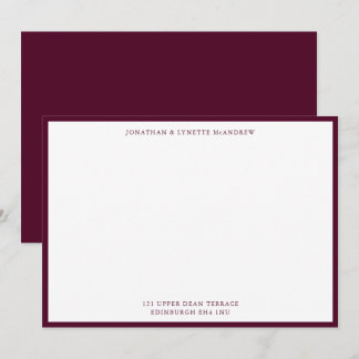 Mulberry Classic Border Flat Note Card