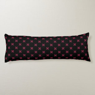 Mulberry cross stitches on black body cushion
