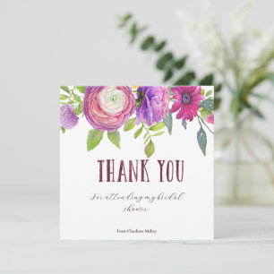 Mulberry Floral Dream Bridal Shower Thank You Card