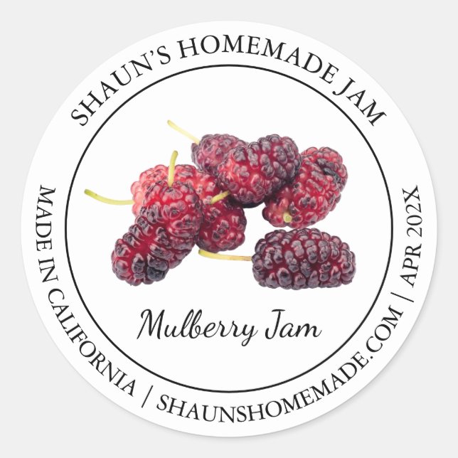 Mulberry Jam Modern label (Front)