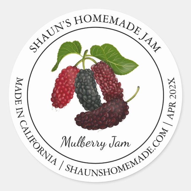 Mulberry Jam Modern label (Front)