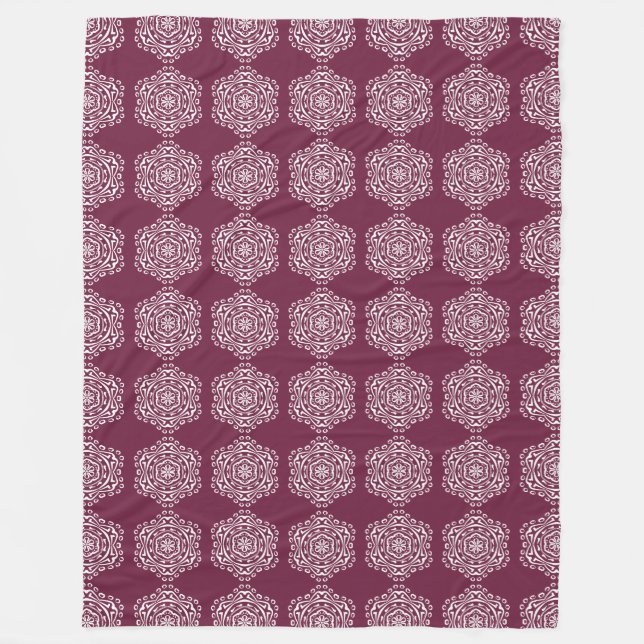 Mulberry Mandala Fleece Blanket (Front)