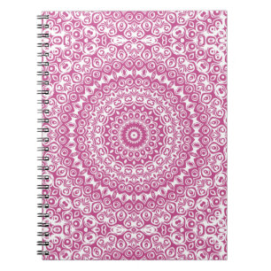 Mulberry Mandala Pink Kaleidoscope Design Notebook